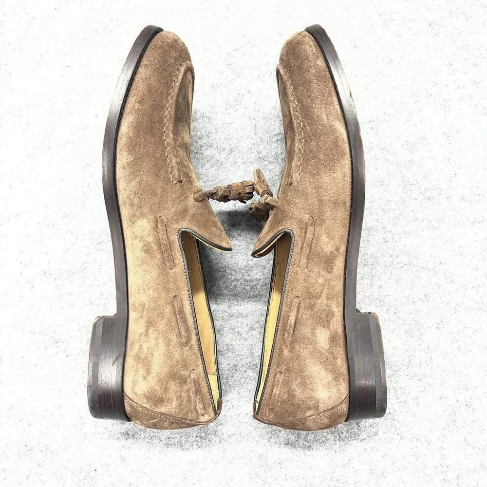 Suitsupply Shoes Mens Size 11 Brown Suede Tassel Loafers Leather Sole Italy